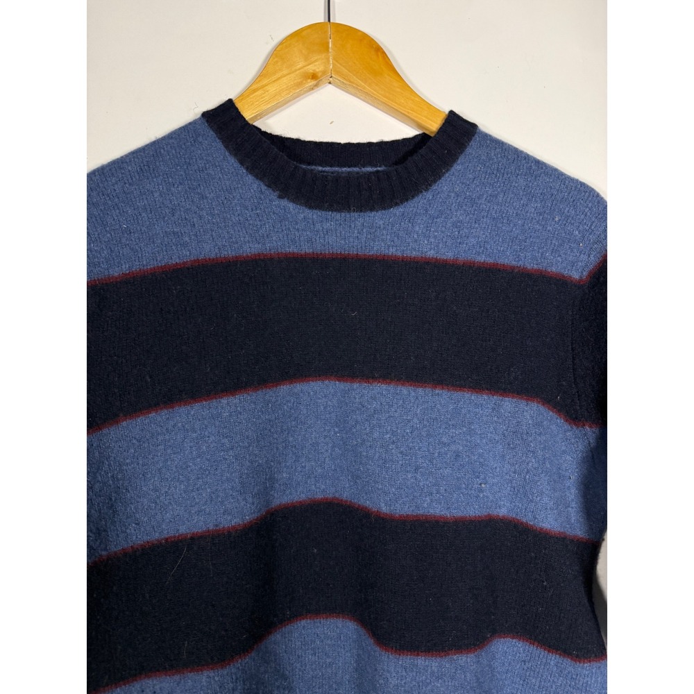 Abercrombie & Fitch Mens Wool Blend Striped Crewneck Sweater Blue Navy Small